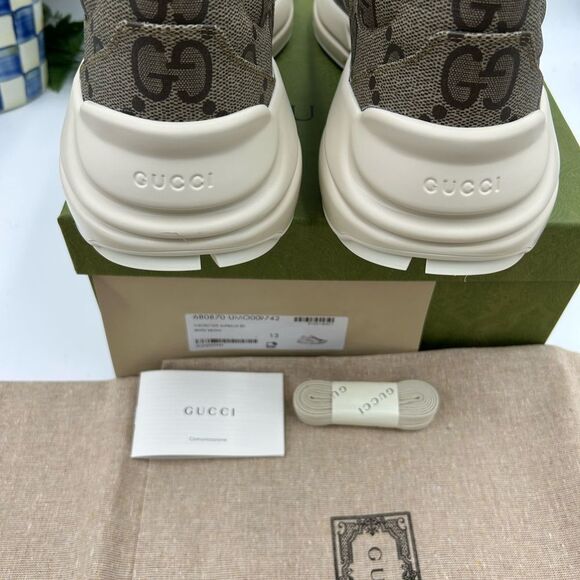 Men's Gucci Rython GG monogram sneakers size 13 made in Italy - Picture 7 of 10